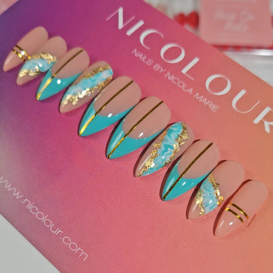 Chasing Waterfalls- Press On Nail Set