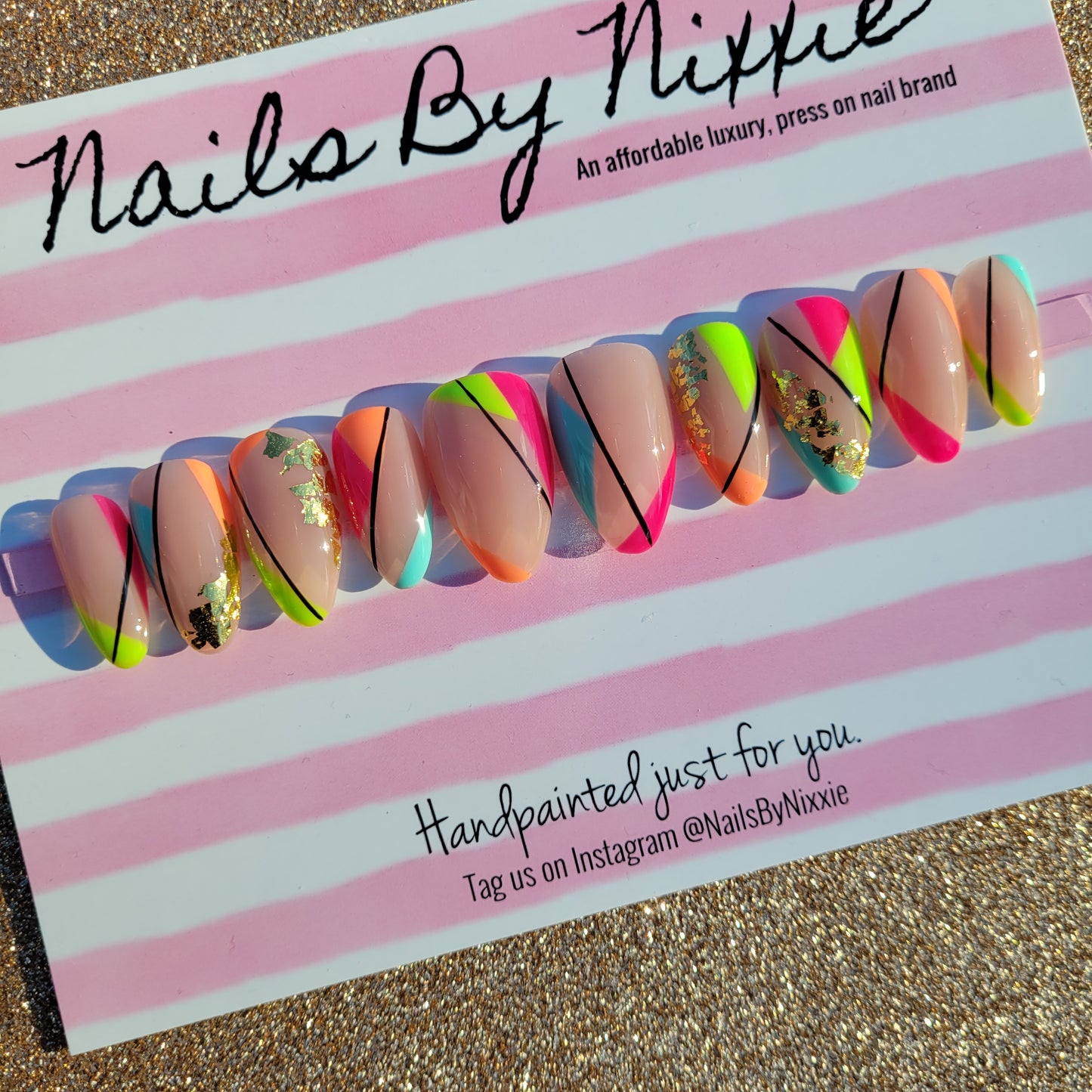 Neon Abstract nail set