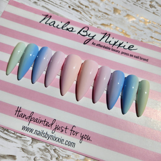 Cool Pastels press on nail set