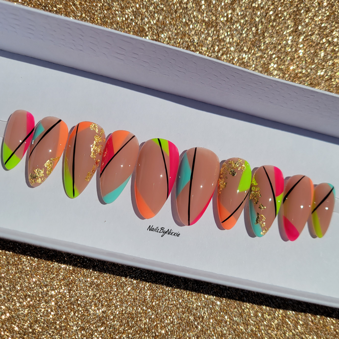 Neon Abstract nail set