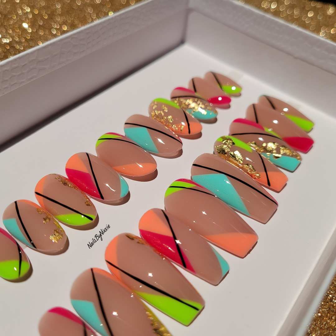 Neon Abstract nail set