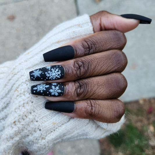 Black Snow - Press on nail set