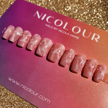 Rose Quartz press on nail set