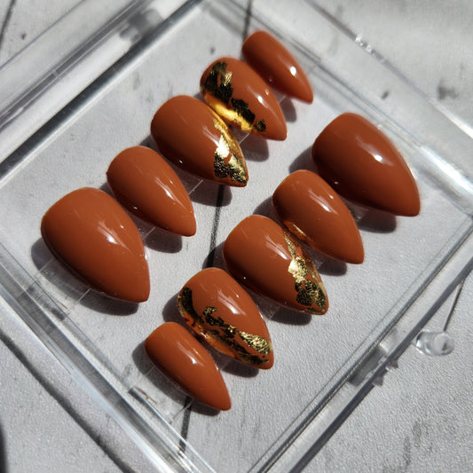 Caramel Crunch Press On nail set