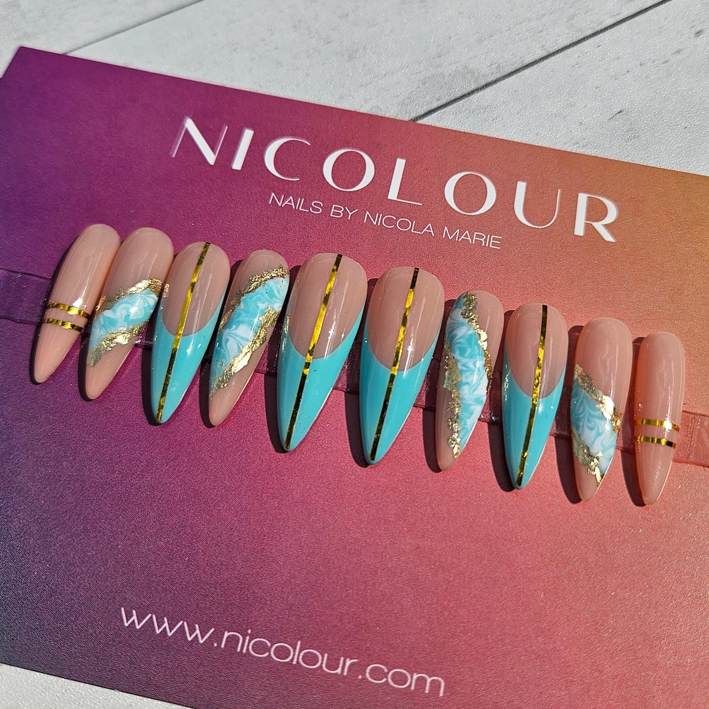 Chasing Waterfalls- Press On Nail Set