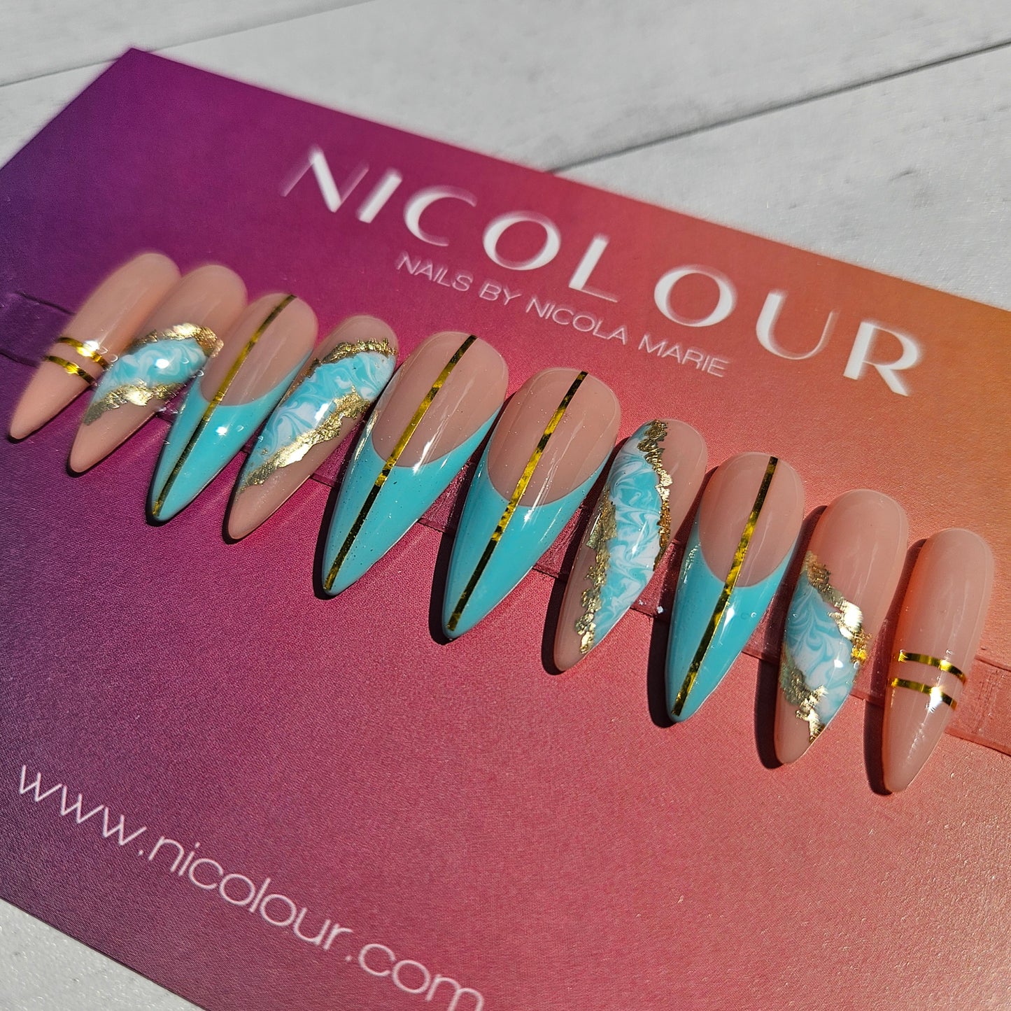 Chasing Waterfalls- Press On Nail Set
