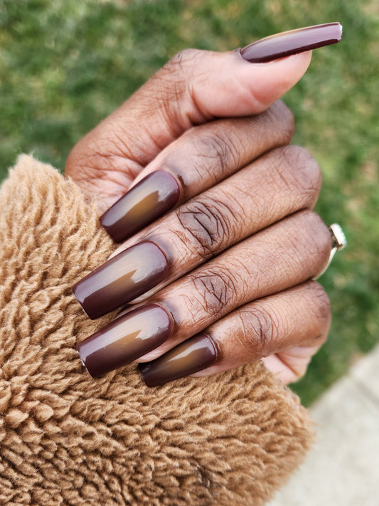 Brown Aura - Press on nail set