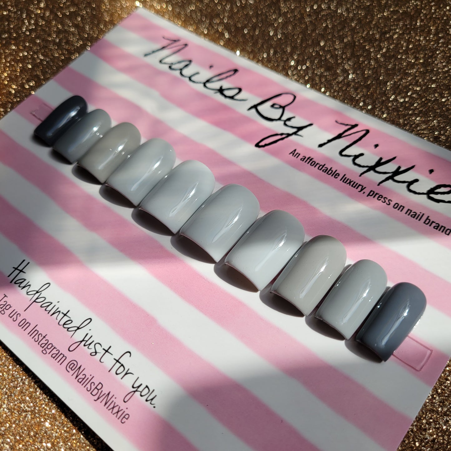 5 Shades of Grey - Press On Nail Set