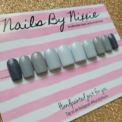 5 Shades of Grey - Press On Nail Set