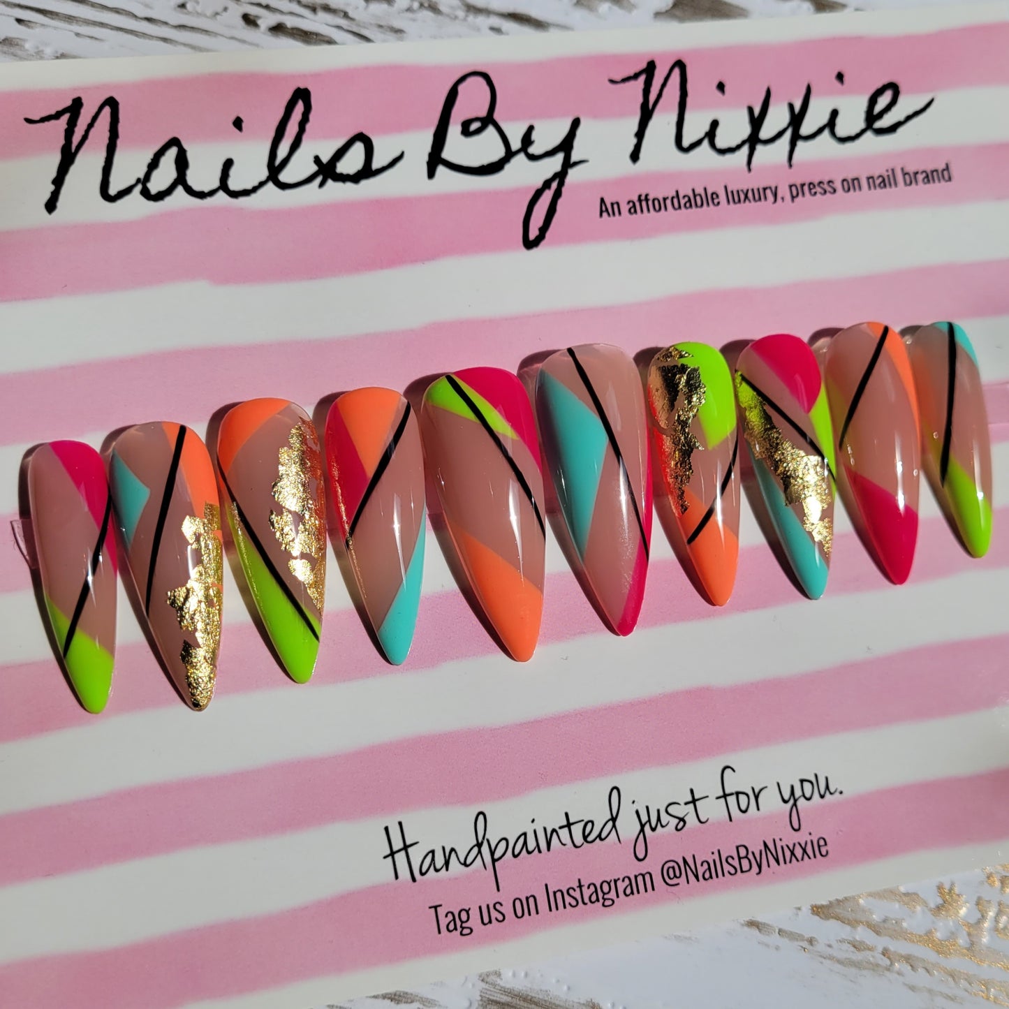 Neon Abstract nail set