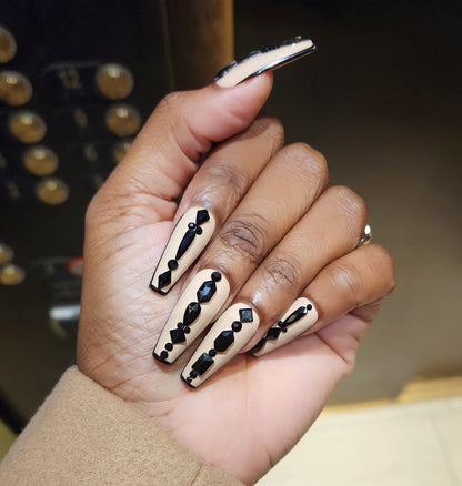 Black Diamond -  press on nail set