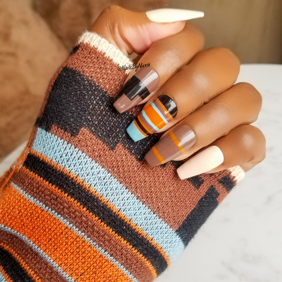 African Print Press On Nail Set