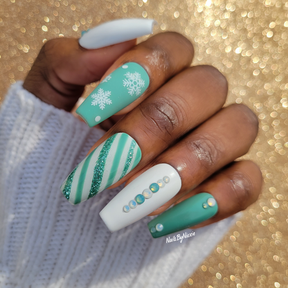 Teal Me you Love Me nail set