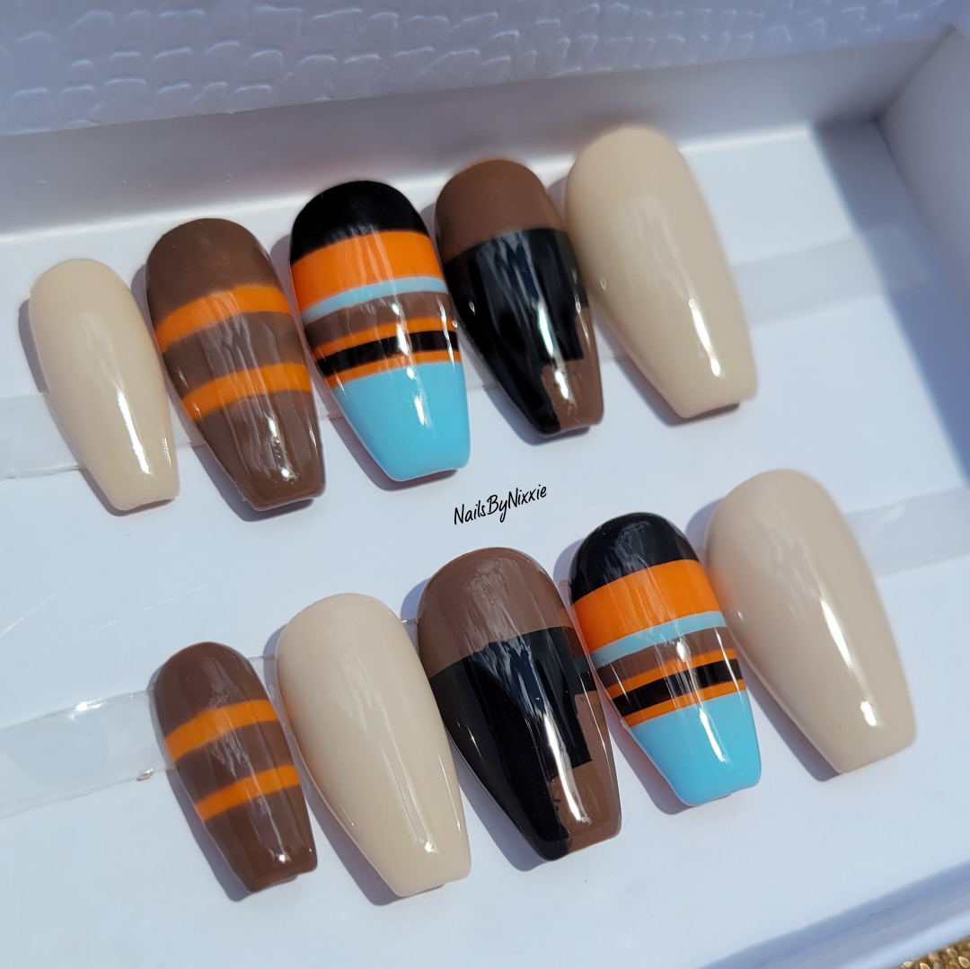 African Print Press On Nail Set