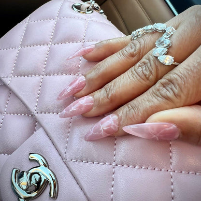Rose Quartz press on nail set